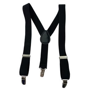 Carter's Suspenders Boys Sz 9M-3YR Black Silver Claw Clasp Suspenders Like New